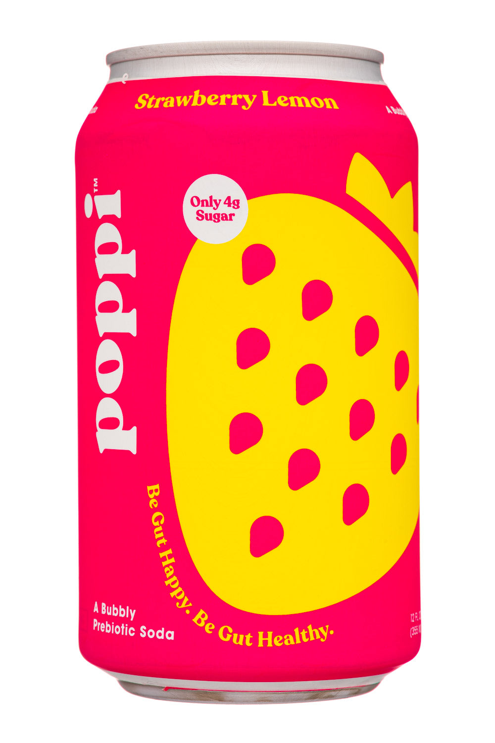 Poppi Strawberry Lemon Prebiotic Sparkling Beverage 12oz (12pk)